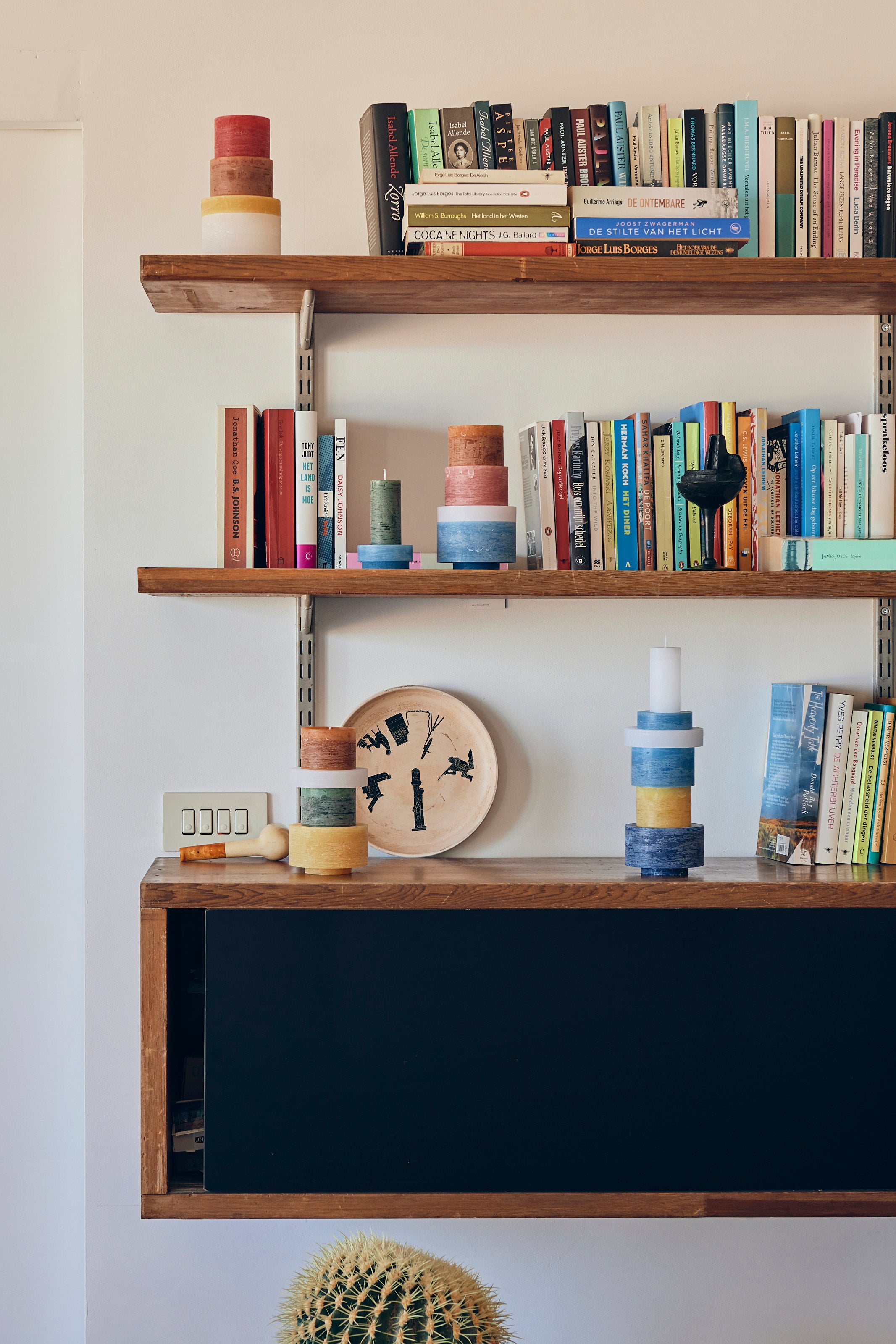 Stacking the bookshelf